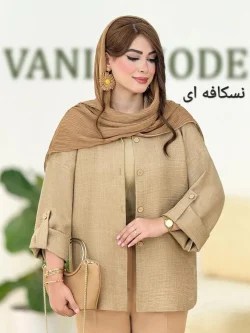 شومیز بیسکویتی آستین گت دار کد h58