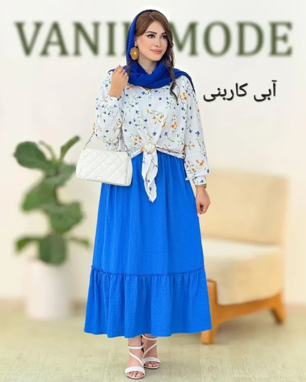 شومیز دامن آستین مچ دار کمر کش کد h70