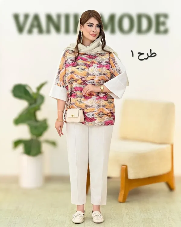 شومیز شلوار کوک دوزی کد h67