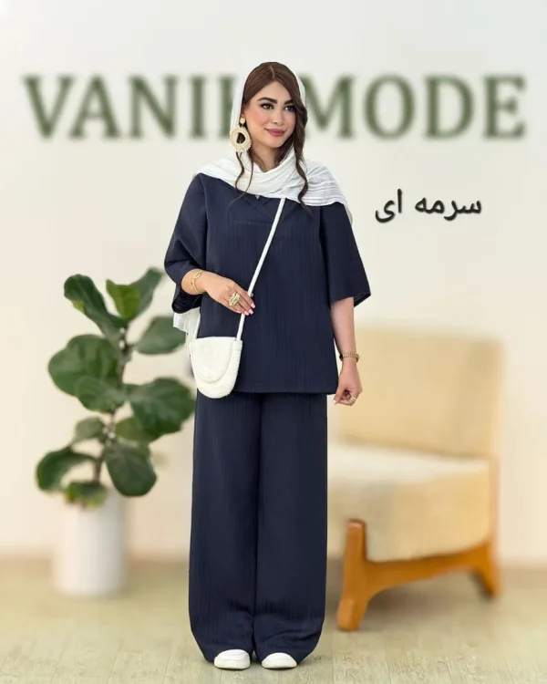شومیز شلوار یقه نامتقارن آیوا کد h34