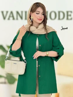 شومیز مانتویی آستین گت دار کد f742