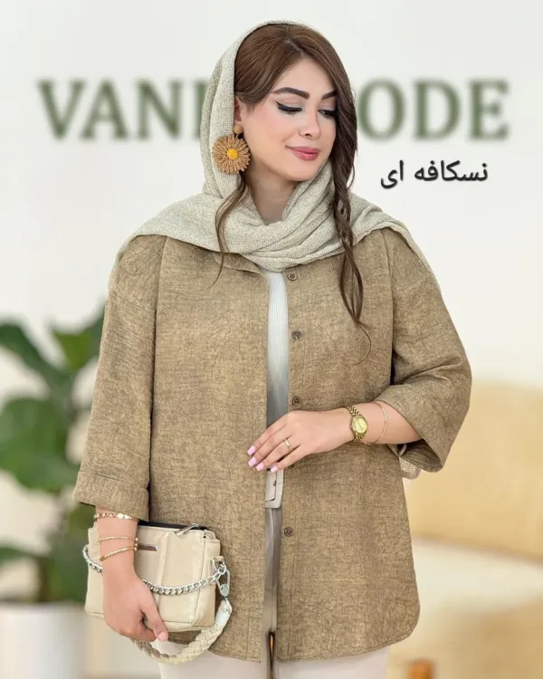 شومیز گازوئیلی آستین پاکتی کد h61
