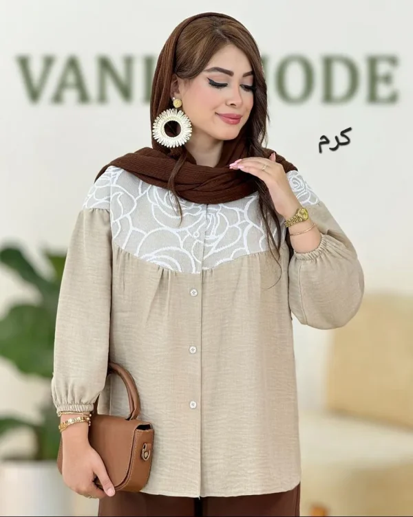 شومیز یقه گرد کرسپو کد h57