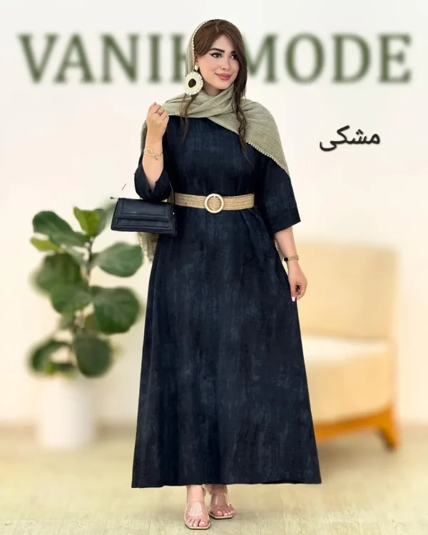 پیراهن آستین سه ربع گازوئیلی کد h40