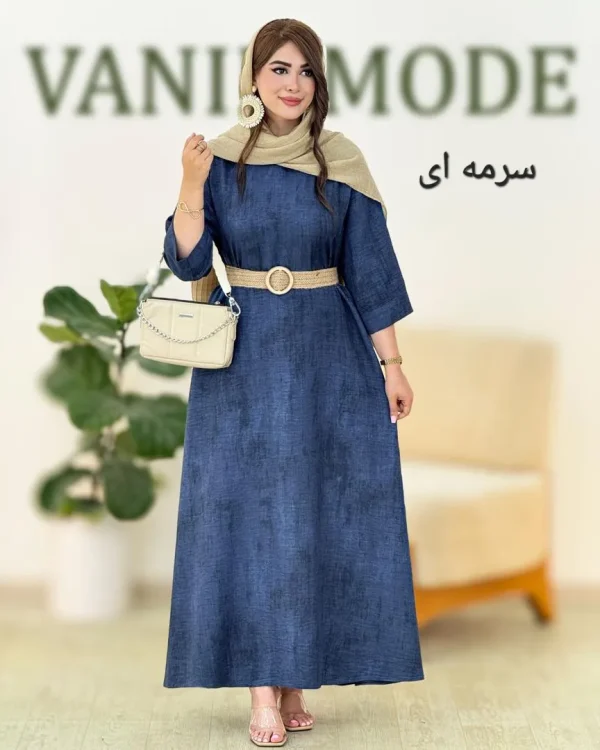 پیراهن آستین سه ربع گازوئیلی کد h40