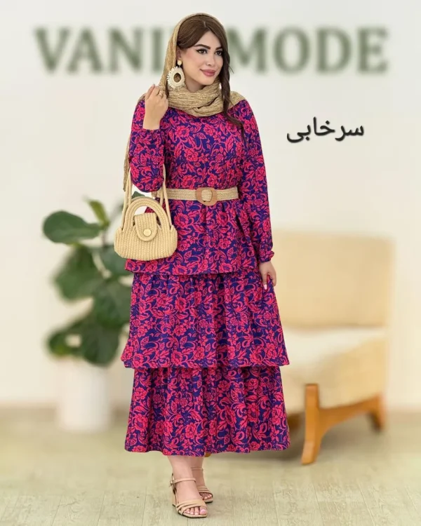 پیراهن ساحلی طبقه ای بوگاتی کمربنددار کد g992