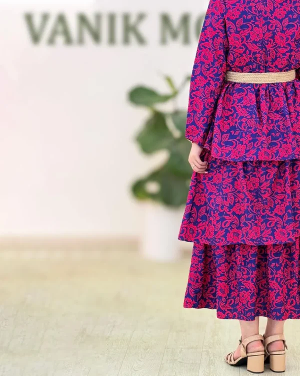 پیراهن ساحلی طبقه ای بوگاتی کمربنددار کد g992