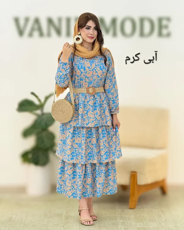 پیراهن ساحلی طبقه ای بوگاتی کمربنددار کد g992