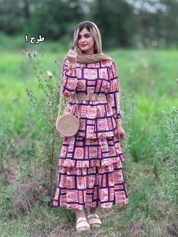 پیراهن طبقه ای چین دار با کمربند کنفی کد g992