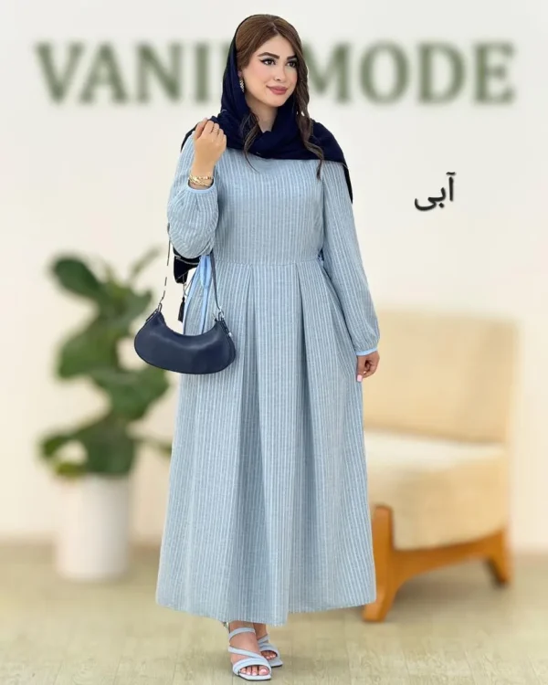 پیراهن لینن نواردوزی کد h55