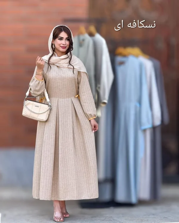 پیراهن لینن نواردوزی کد h55