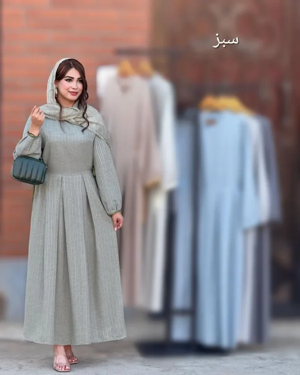 پیراهن لینن نواردوزی کد h55