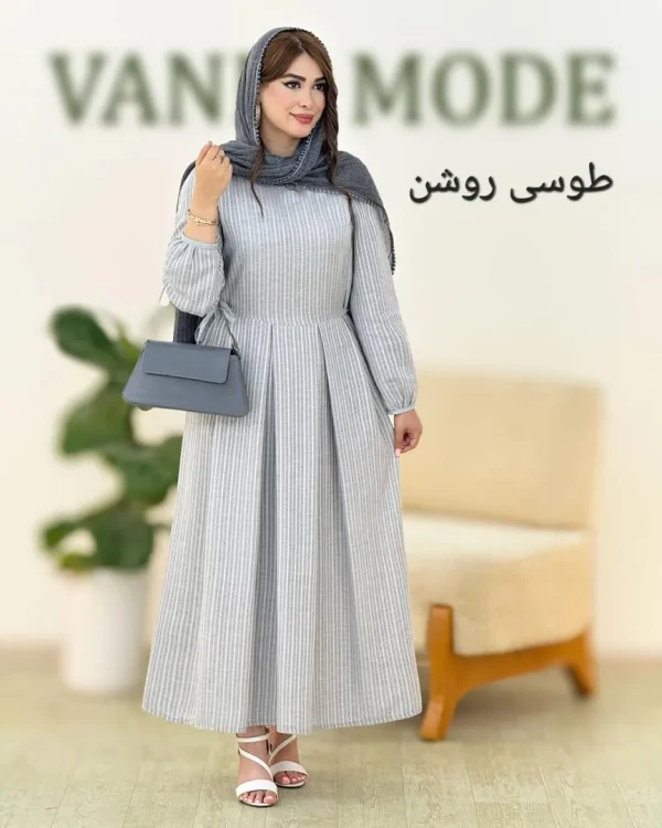 پیراهن لینن نواردوزی کد h55