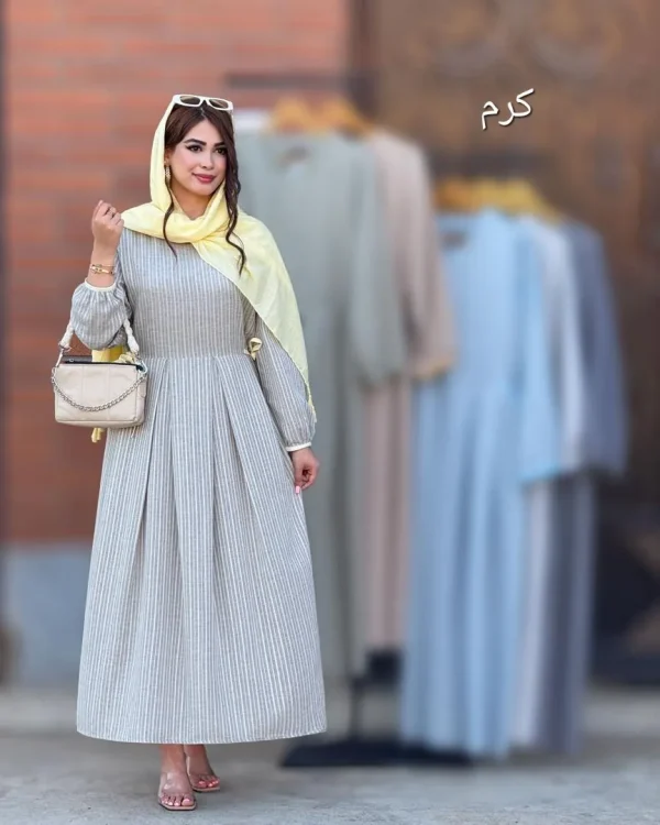 پیراهن لینن نواردوزی کد h55