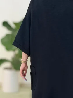 پیراهن مشکی آستین پاکتی کد h108