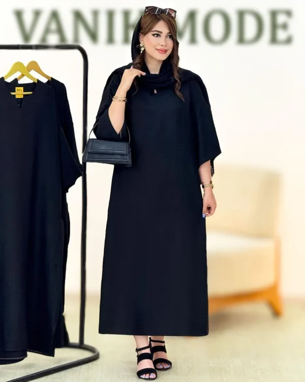 پیراهن مشکی آستین پاکتی کد h108