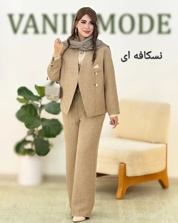 کت شلوار دستمال نما شانتون کد h45