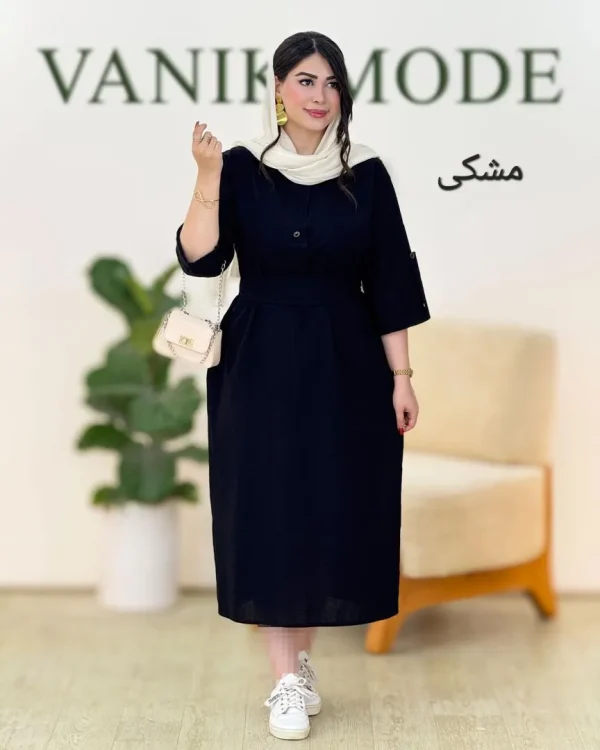 کفتان لینن یقه نامتقارن کد h5
