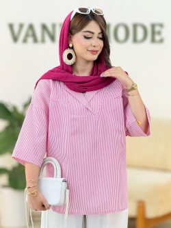 شومیز جلو بسته راه راه کد H222