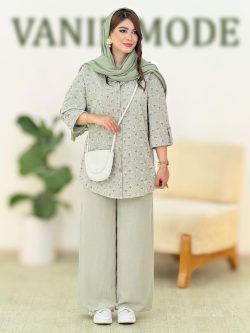 شومیز شلوار گل دار آستین پاگون دار کد h219