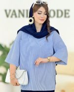شومیز جلو بسته راه راه کد H222