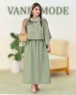 ست کت پانچ  و دامن چین دار کد h238
