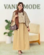 ست کت پانچ  و دامن چین دار کد h238