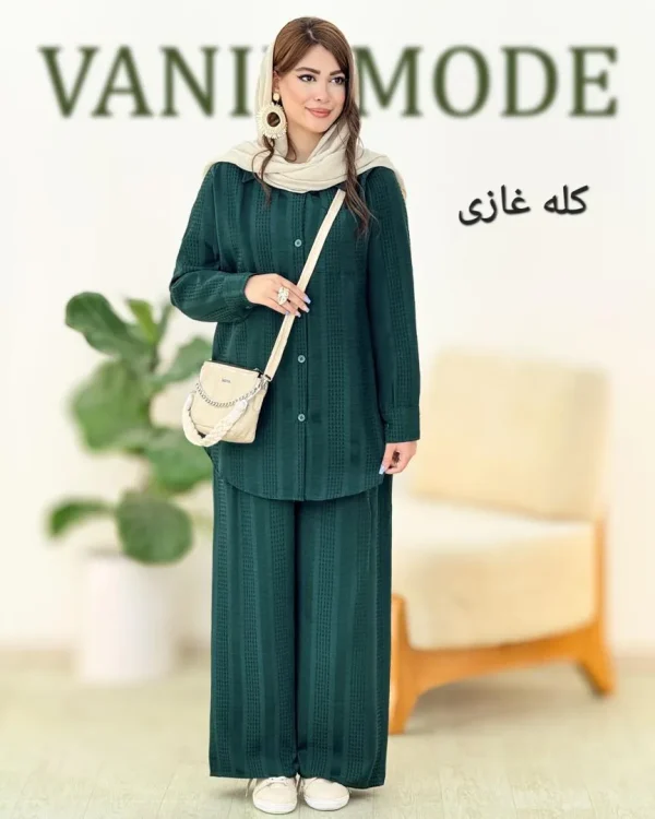 ست مانتو شلوار کوک دوزی کد h125