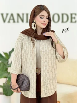 شومیز زاپ دار آستین پاکتی کد h133