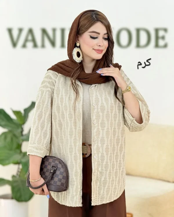 شومیز زاپ دار آستین پاکتی کد h133