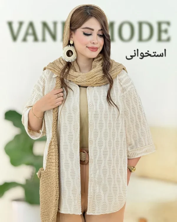 شومیز زاپ دار آستین پاکتی کد h133