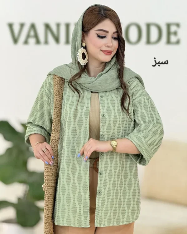 شومیز زاپ دار آستین پاکتی کد h133