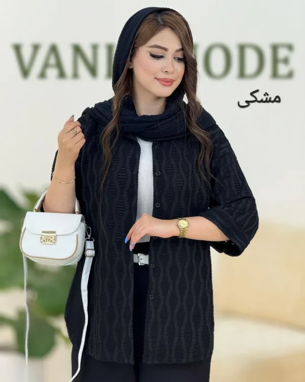شومیز زاپ دار آستین پاکتی کد h133