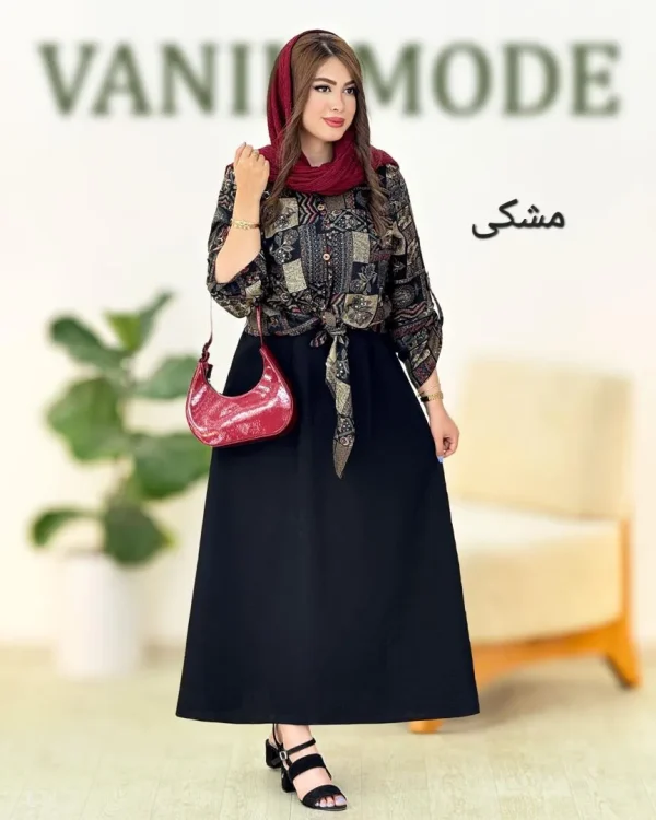 شومیز سارافون آستین گت دار کدh128