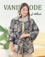 شومیز طرح دار پاگون دار لینن شانتون کد h129 (1)