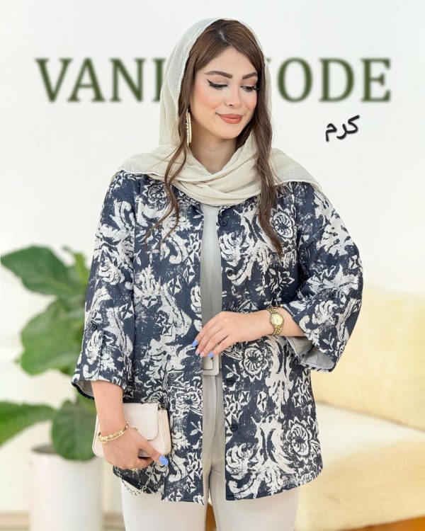 شومیز طرح دار پاگون دار لینن شانتون کد h129