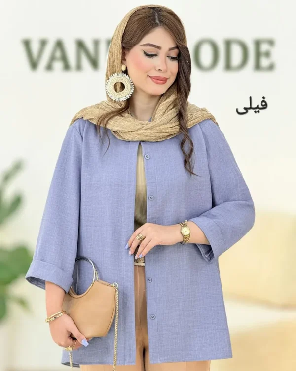 شومیز یقه سه سانت شانتون صوفیا کد g769
