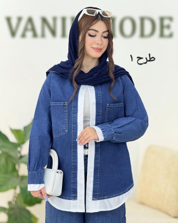مانتو جین آستین مچ دار اسپرت کد h156