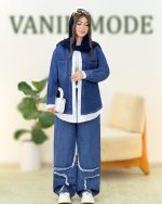 مانتو جین آستین مچ دار اسپرت کد h156 (5)