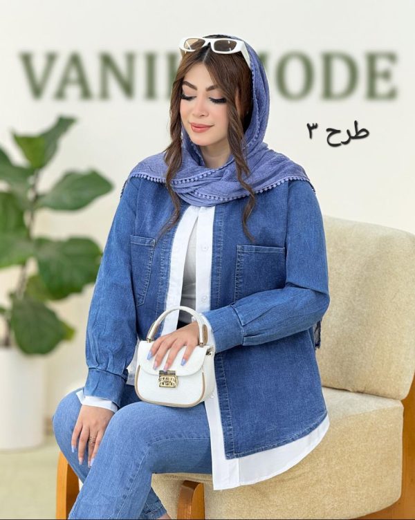 مانتو جین آستین مچ دار اسپرت کد h156