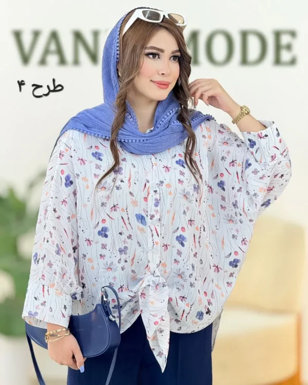 مانتو کیمونو طرحدار ساتن کد h140
