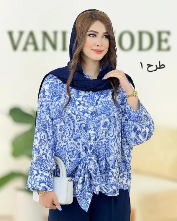 مانتو کیمونو طرحدار ساتن کد h140