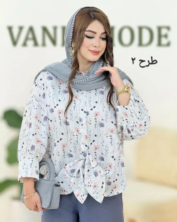 مانتو کیمونو طرحدار ساتن کد h140