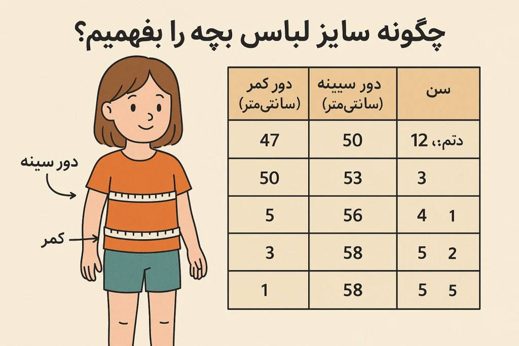 چگونه سایز لباس بچه را بفهمیم؟