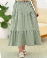 دامن طبقه ای لینن کدh315