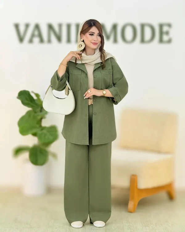 ست شومیز شلوار لینن کدh304