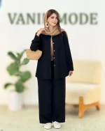 ست شومیز پایین هلالی و شلوار نیم بگ کدH259 6