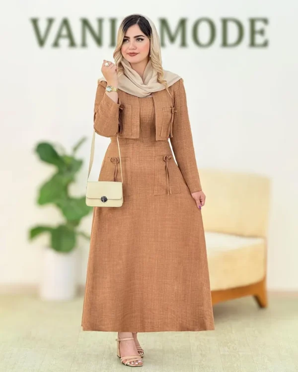 ست کت سارافون یقه گرد کدh255