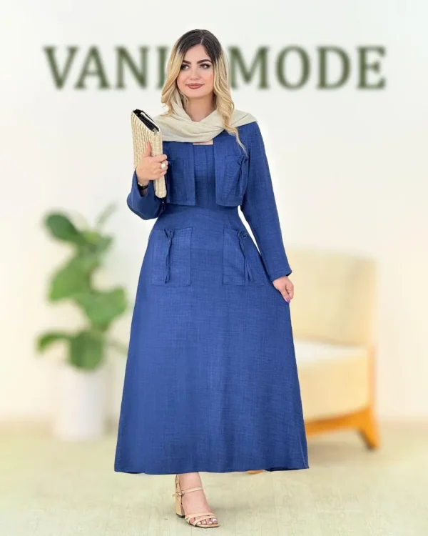 ست کت سارافون یقه گرد کدh255