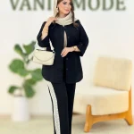 شومیز آستین پاگون دار و شلوار گیپور کدh360